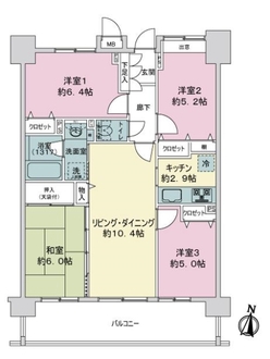 クレストフォルム浦安弐番館の間取図
