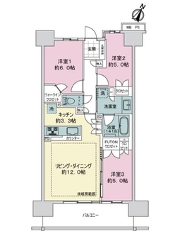 ライオンズ北浦和ステーションレジデンスの間取図