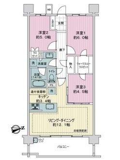 ライオンズ港北ニュータウンローレルコートの間取図
