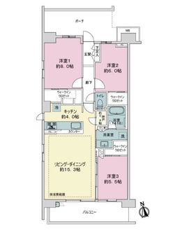 メガシティテラス１棟の間取図