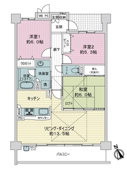 ライオンズガーデン南堀越の間取図