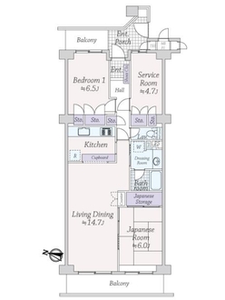 ルネ門前仲町の間取図