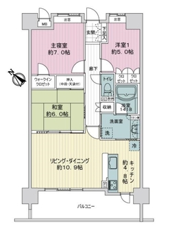 コアマンション春日原ゼクシスの間取図