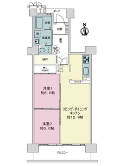 コープ野村東姪浜の間取図