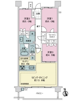 ライオンズ港北ニュータウンローレルコートの間取図