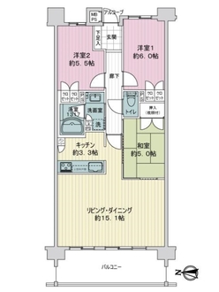 クオス日吉台レジデンシャルヒルズの間取図