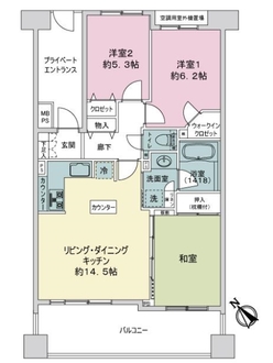 ライオンズマンションセントワーフ横濱の間取図