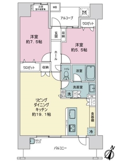 ライオンズ新井口マークレジデンスの間取図