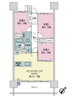 ライオンズ広島リバーゲートの間取図
