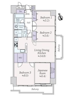 ライオンズマンション野江の間取図