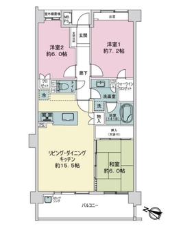 ライオンズ蘇我フォレストマークスの間取図
