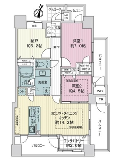 ワコーレ六甲道オービット－１の間取図