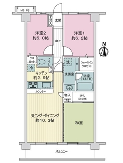 ライオンズマンション竹の塚元渕江公園第３の間取図