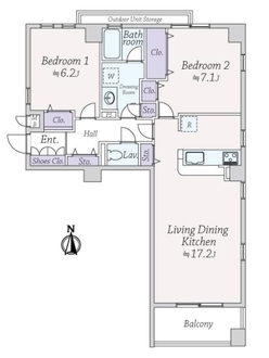 フォルム西宮北口３号棟の間取図