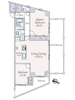 Ｇｒａｃｅ　Ｃｏｕｒｔ　Ｍｅｇｕｒｏの間取図
