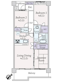 ライオンズステージ鵠沼グランヴァローレの間取図