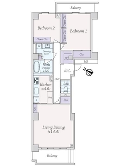パーク・コート弦巻の間取図