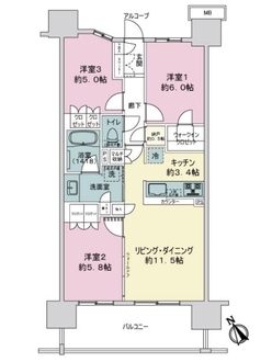 オーベルグランディオ千住大橋エアーズの間取図