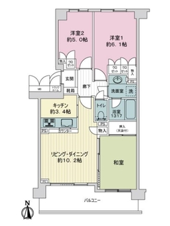 ヒルズ戸塚ヴェルデスクエアの間取図