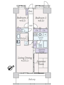 ライオンズタワー片瀬江ノ島の間取図