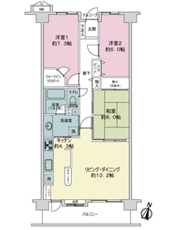 レクシオ宮前平ヒルズの間取図