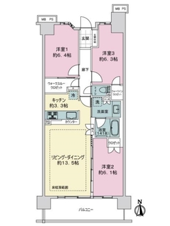 ザ・シーズンズ　グランアルト越谷レイクタウンの間取図