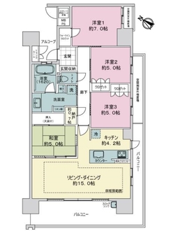 ライオンズ茨木ニューシティＢ街区の間取図