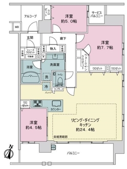プレサンスロジェ薬院二丁目の間取図