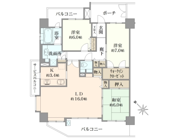ウィズ戸田公園壱番館の間取図