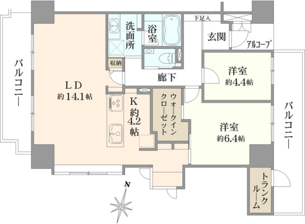 オーベル川口の間取図