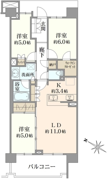 オハナ船橋習志野台の間取図