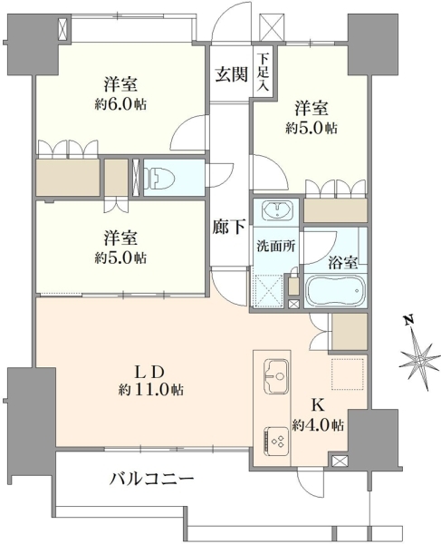 ライオンズ船橋シーズンフォートの間取図