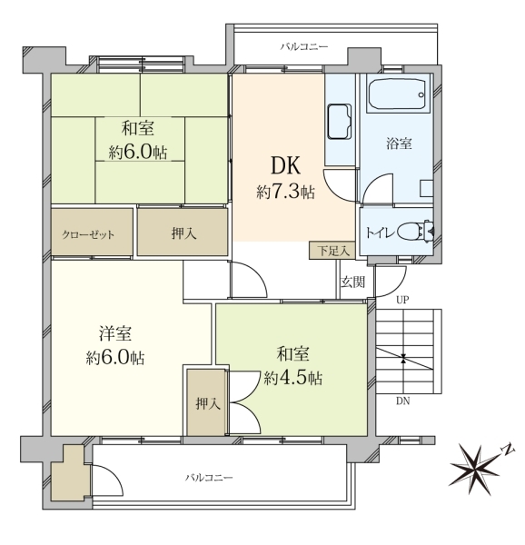 若木住宅3号棟の間取図