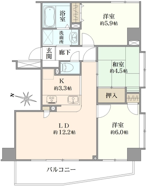 アーバンキャッスル湘南藤沢の間取図