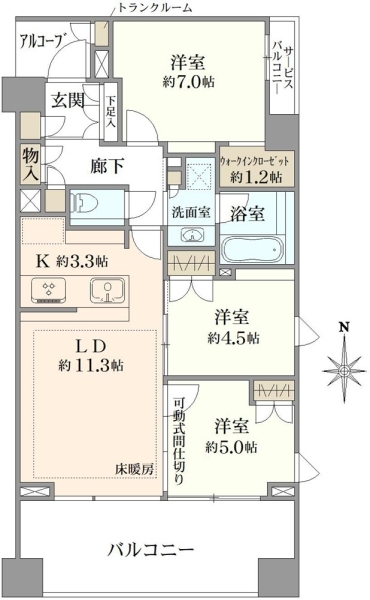 グランドメゾン鷺沼ザ・ヴィラの間取図