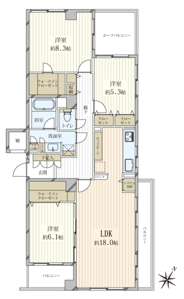 用賀テラスの間取図