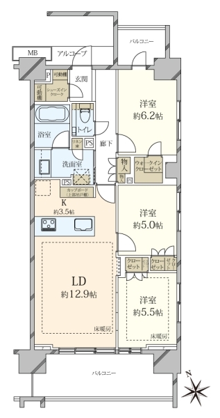 プラウド二子玉川の間取図