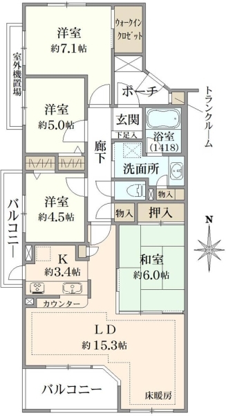 アールヴェール荻窪北の間取図