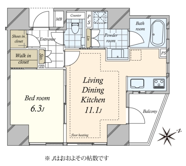 ディアクオーレ白金高輪の間取図
