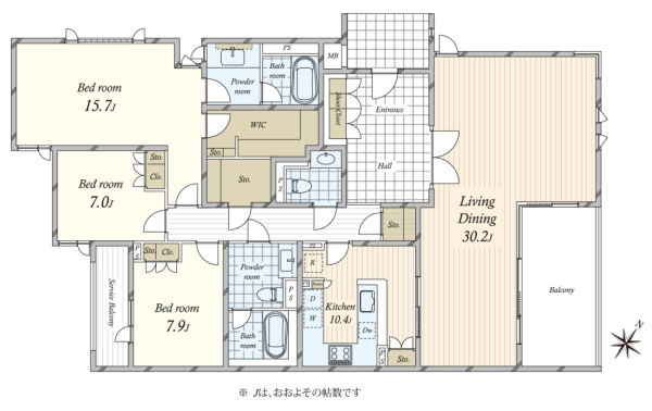 マジェス元麻布ガーデンズの間取図