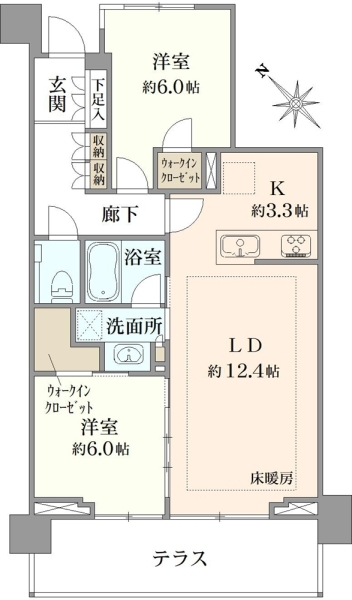 リーフィアレジデンス世田谷千歳船橋の間取図