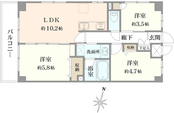 クレッセント高津の間取図