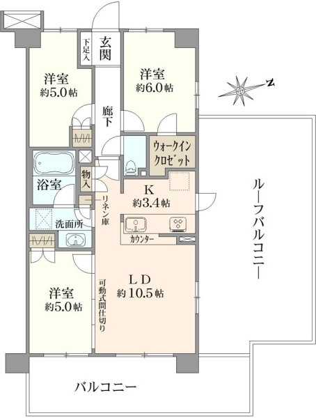 カサーレ三鷹の間取図