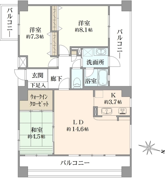藤和夙川ホームズの間取図
