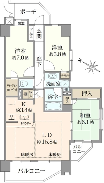 ゼファー西船橋の間取図