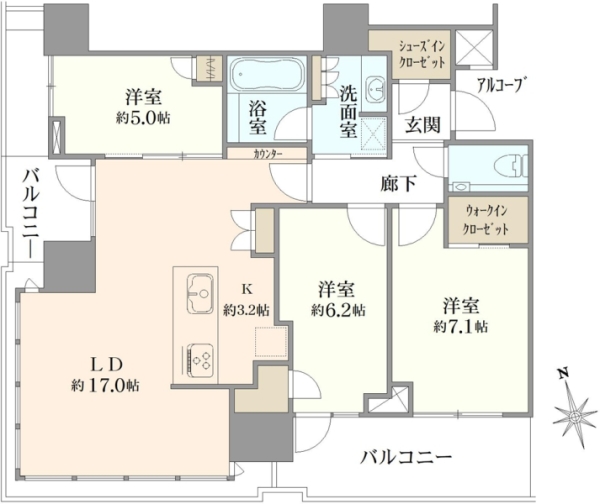 プラウドタワー芝浦の間取図