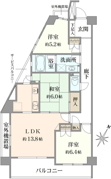 ヒルズ武蔵野久米川の間取図