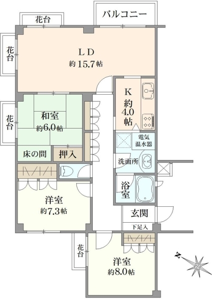 御影山手アーバンライフの間取図