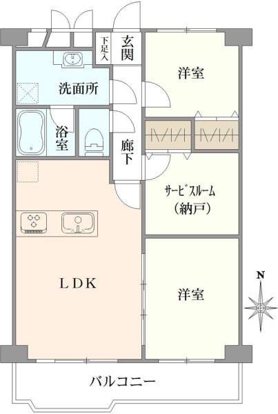 ボナハイツ中川A棟の間取図