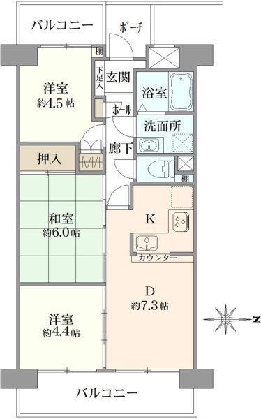 東急ドエル・アルス千住の間取図